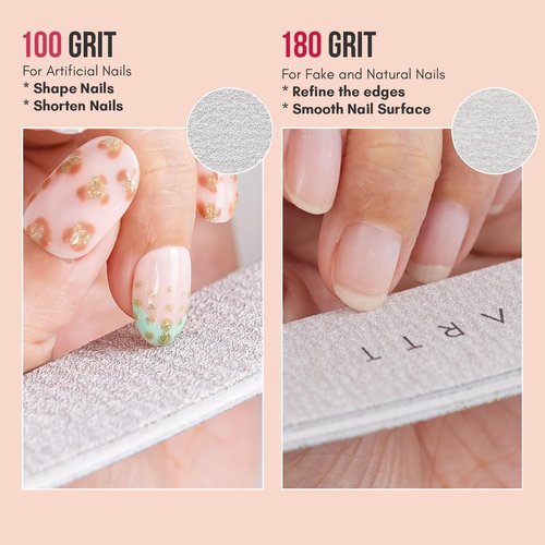 Makartt Nail File - Professional 100/180 Grit Emery Boards | 10 Pcs Zebra Double-Sided Coarse Fingernail Files for Acrylic & Gel Removal