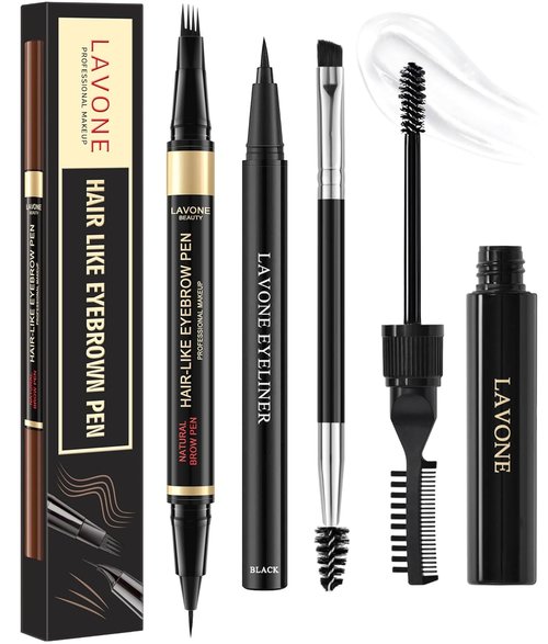 Regine Switzerland Eyebrow Pencil Kit - Waterproof Microblading Pen, Gel & Brush | Long-Lasting Blonde