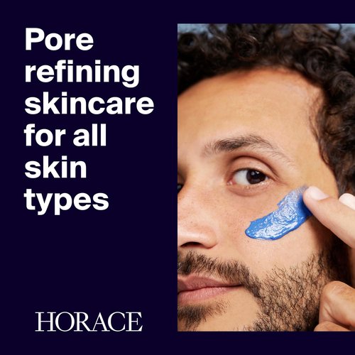 HORACE Purifying Face Mask for Men - Deep Cleanse with Kaolin Clay & Blue Everlasting Flower - Unscented, 2.45 fl. oz.