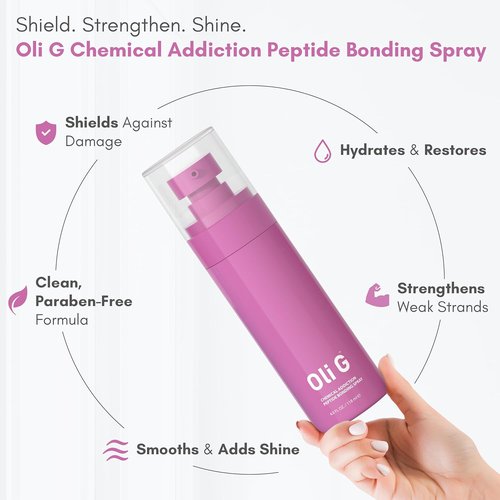 Oli G Chemical Addiction Peptide Bonding Spray - Bond-Repair Leave-In for Damaged Hair | 4oz/118ml