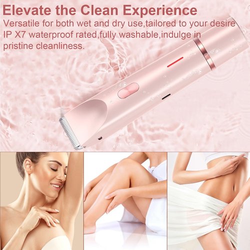 2 in 1 Electric Shaver for Women, Rechargeable Electric Shaver and Accessories, Wet and Dry Use Body Trimmer for Home (Blue)