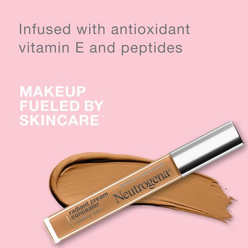 Neutrogena Healthy Skin Brightening Cream - Lightweight Peptide & Vitamin E Concealer, Almond Medium 02, 0.24 oz