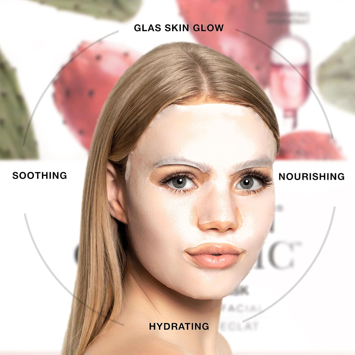 STARSKIN Orglamic Pink Cactus 2-Step Sheet Mask - Hydrating & Firming Face Mask for All Skin Types | 1x25g