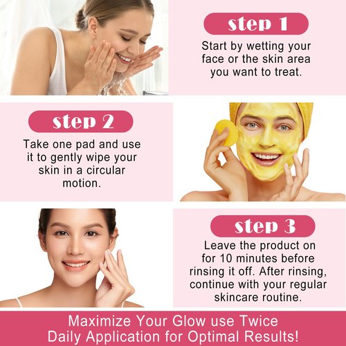 Turmeric Cleansing Pads for Dark Spots,Turmeric Cleansing Pads for face,Turmeric Face Scrub Pads,Turmeric Pads for Face Cleansing and Exfoliation (60 PCS)