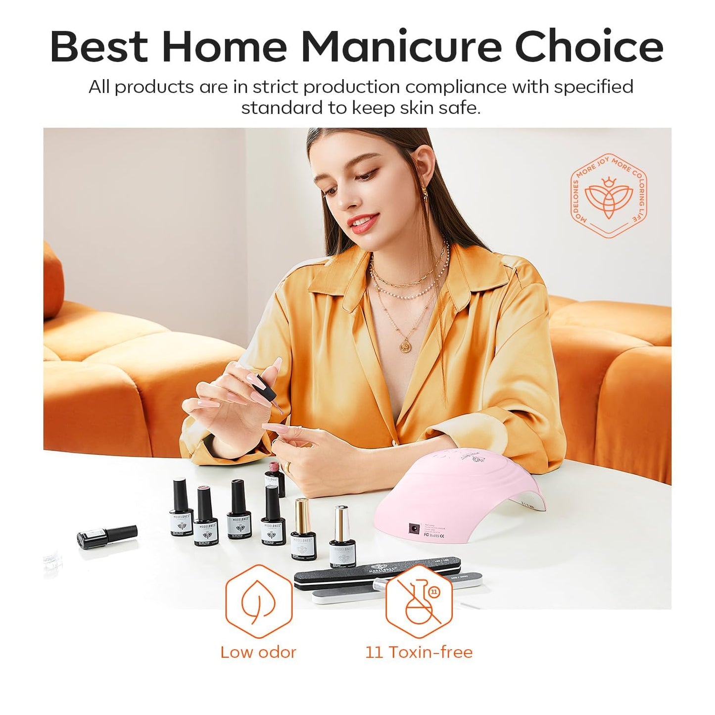 modelones Pink Gel Nail Polish Set, 6 Colors Light Soft Pink White Nude Pink Soak Off Nail Art Gel Design Manicure Kit Salon DIY Home Gift for Women Girlfriend Girl
