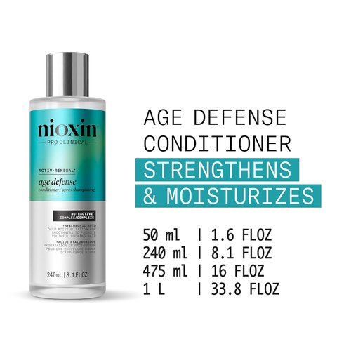 Nioxin Age Defense Conditioner - Strengthening & Moisturizing Formula with Hyaluronic Acid | Paraben, Sulfate & Silicone-Free