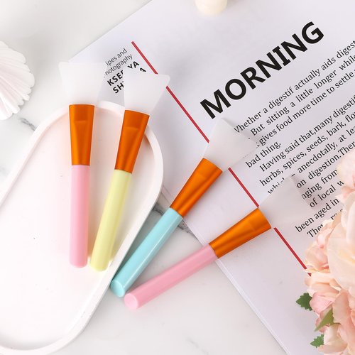 4pcs Face Mask Brush for Facial,Silicone Face Mask Applicator Soft Face Brush for Sleeping Mask, Mud Mask, Hairless Body Lotion