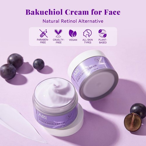 ANAI RUI Bakuchiol Face Cream - Natural Retinol Anti-Aging Moisturizer with Squalane & Collagen | 1.7 Oz