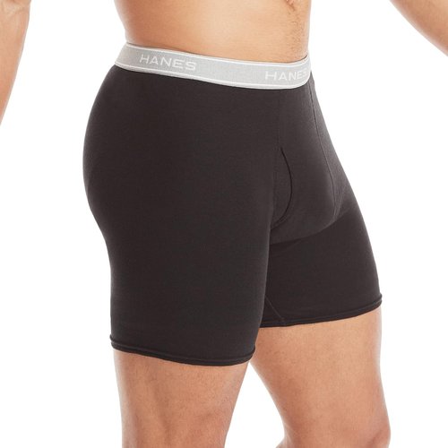 Hanes Men's Boxer Briefs - Cool & Breathable Cotton, Moisture-Wicking Comfort | No Ride Up, 4-Pack