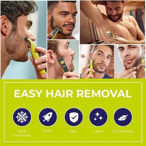 OneBlade Replacement Blades Set - Upgraded Stainless Steel for OneBlade Electric Trimmer & Shaver