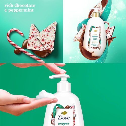 Dove Hand Soap Variety Pack - Holiday Treats: Cinnamon Pumpkin Pie, Peppermint Bark & Sugar Cookie | 12 Fl Oz Each