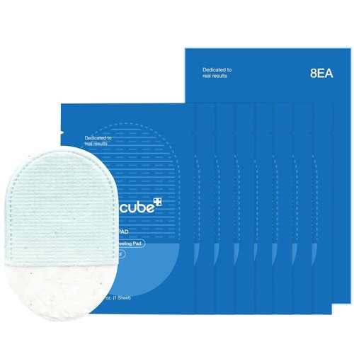 Medicube Zero Pore Peel Pads - Smoothing Mitt for Face & Body | Rice Extract & Natural AHA | 8 Double-Sided Organic Cotton & Microfiber Pads for Clear Skin