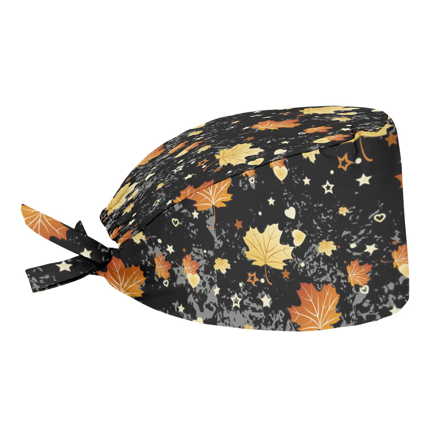 JEOCODY Autumn Maple Leaves Shower Cap, Working Cap Fashional Hat with Sweatband for Women/Men