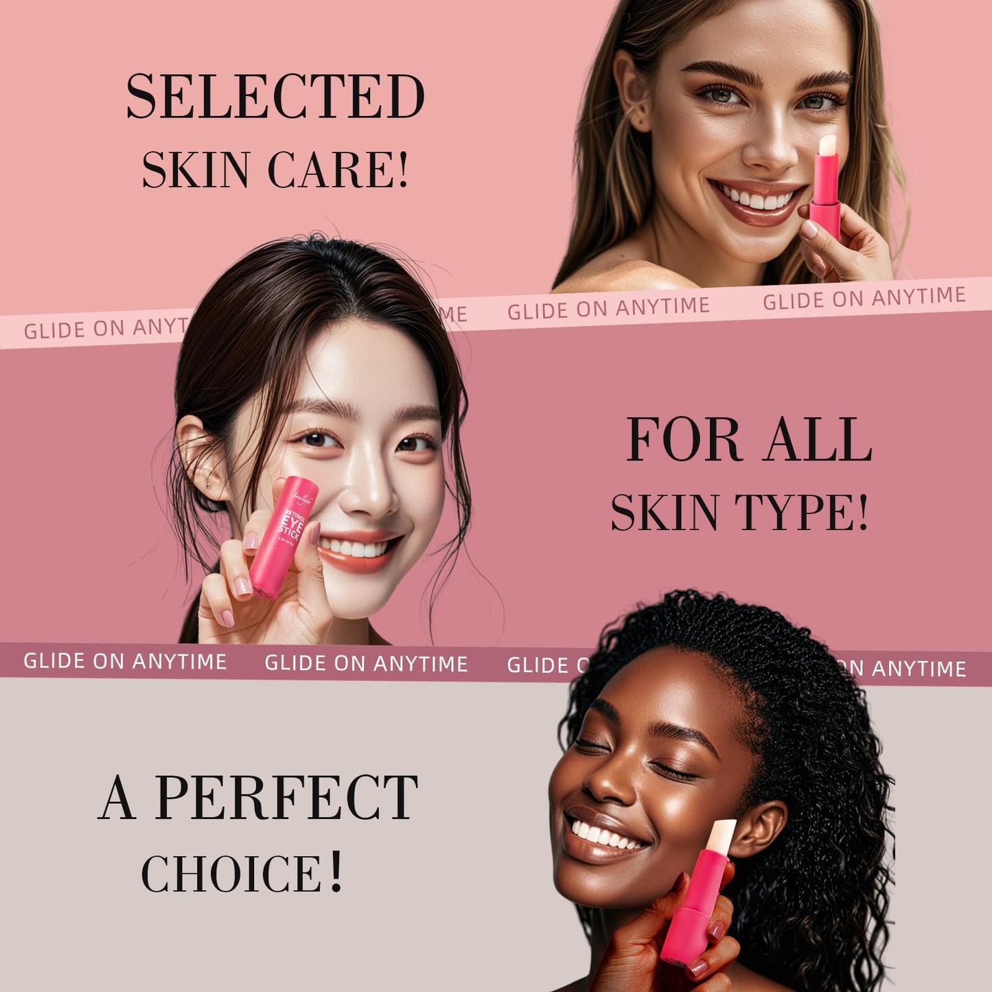 Soulight Retinol Eye Stick, Anti-Aging Eye Cream, Skincare for Wrinkles, Dark Circles, Puffiness - Retinol Eye Balm Moisturizes, Softens& Nourish Skin (Vanilla)