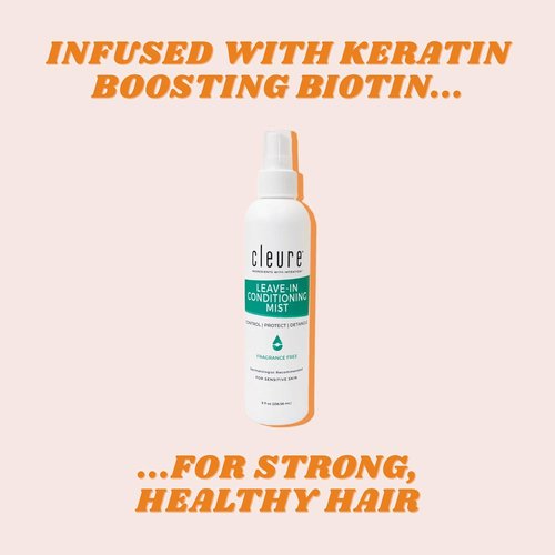 Cleure Leave-In Conditioner - Fragrance-Free Hypoallergenic Hair Detangler for All Hair Types (8 fl oz)