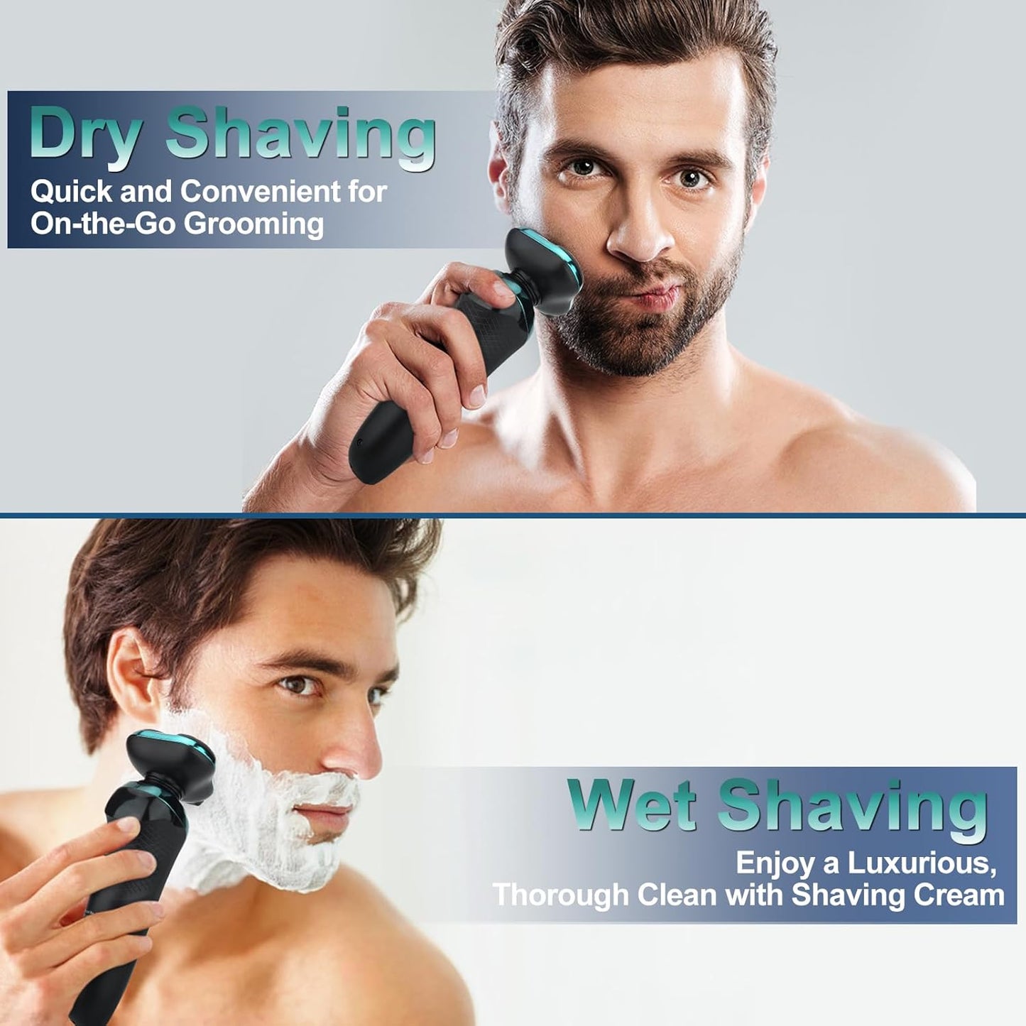 Skiennix Electric Razor for Men - Waterproof Rotary Shaver | Rechargeable Wet & Dry Travel Shaver