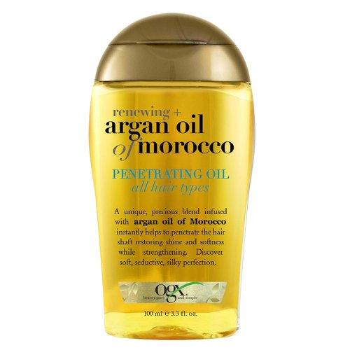 OGX Renewing Argan Oil of Morocco - Cold-Pressed Hair Treatment & Shine Oil for All Hair Types, 3.3 fl oz