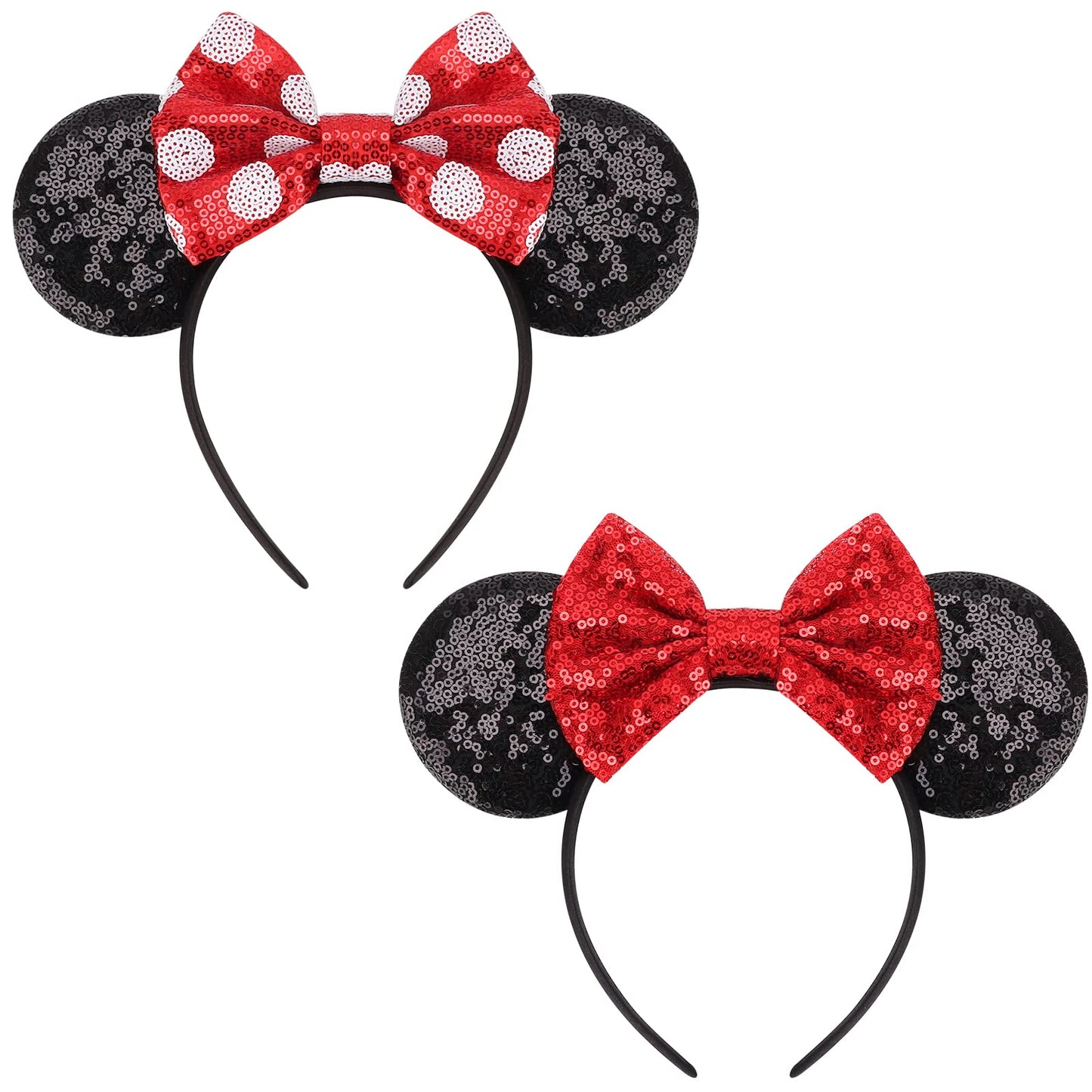 DRESHOW Mouse Ears Bow Headbands Glitter Party Decoration Cosplay Costume for Girls & Women