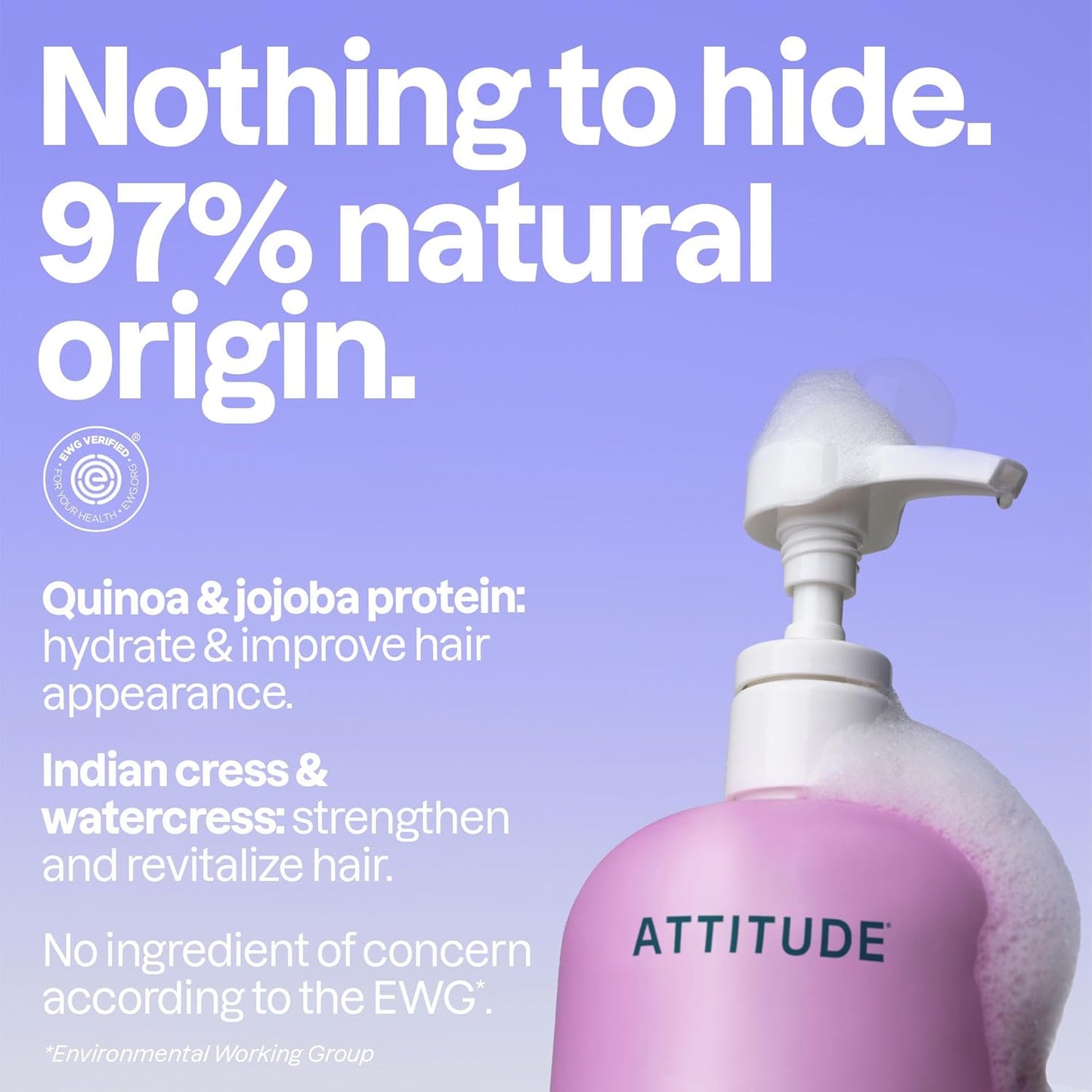ATTITUDE Moisture Rich Hair Shampoo - EWG Verified, Vegan Formula for Dry & Damaged Hair | 32 Fl Oz
