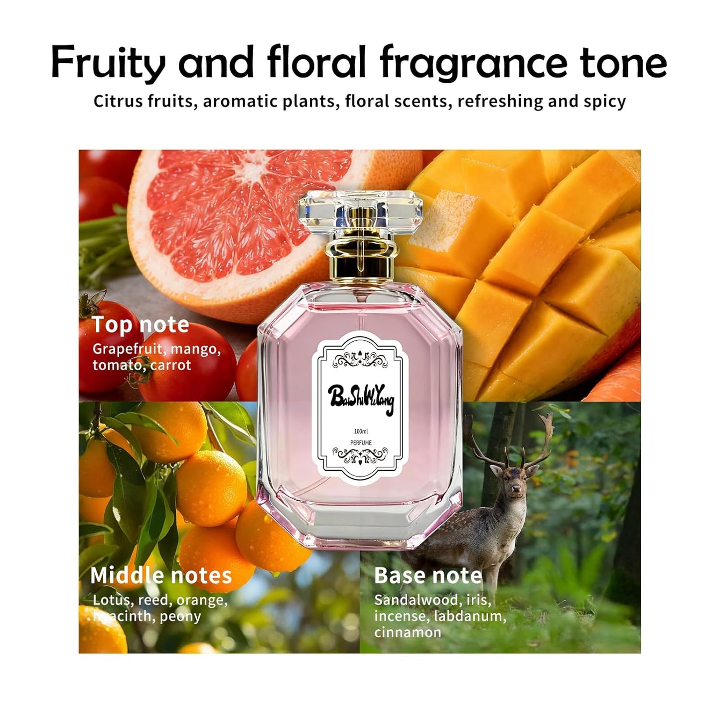 Skiennix Women's Perfume - Pheromone-Infused Eau de Toilette | 100ml Citrus, Mango & Lotus Scent | Long-Lasting Floral Fruity Fragrance