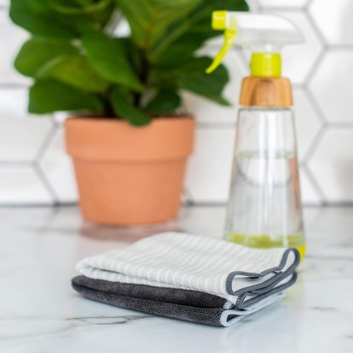 Full Circle Renew Collection - All-Purpose Recycled Microfiber Cloths | Set of 3, Stripes Print