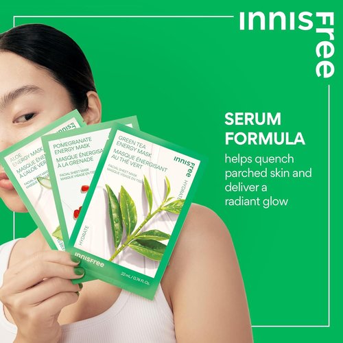 Innisfree Energy Mask - Korean Sheet Mask with Hydrating Serum for Soothing & Glowing Skin Care