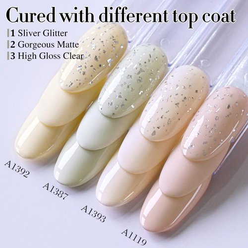 Double Rhythm 15ML Gel Polish Pure Sheer Same Color Same Bottle Soak Off Gel Polish Art Manicure Salon DIY at Home for Women (Light Gray-A1387)