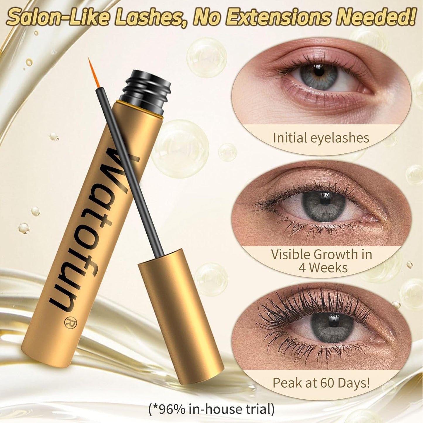 Skiennix Eyelash Growth Serum - Peptide & Vitamin Infused Formula for Longer, Thicker Lashes | Vegan & Cruelty-Free, 5mL
