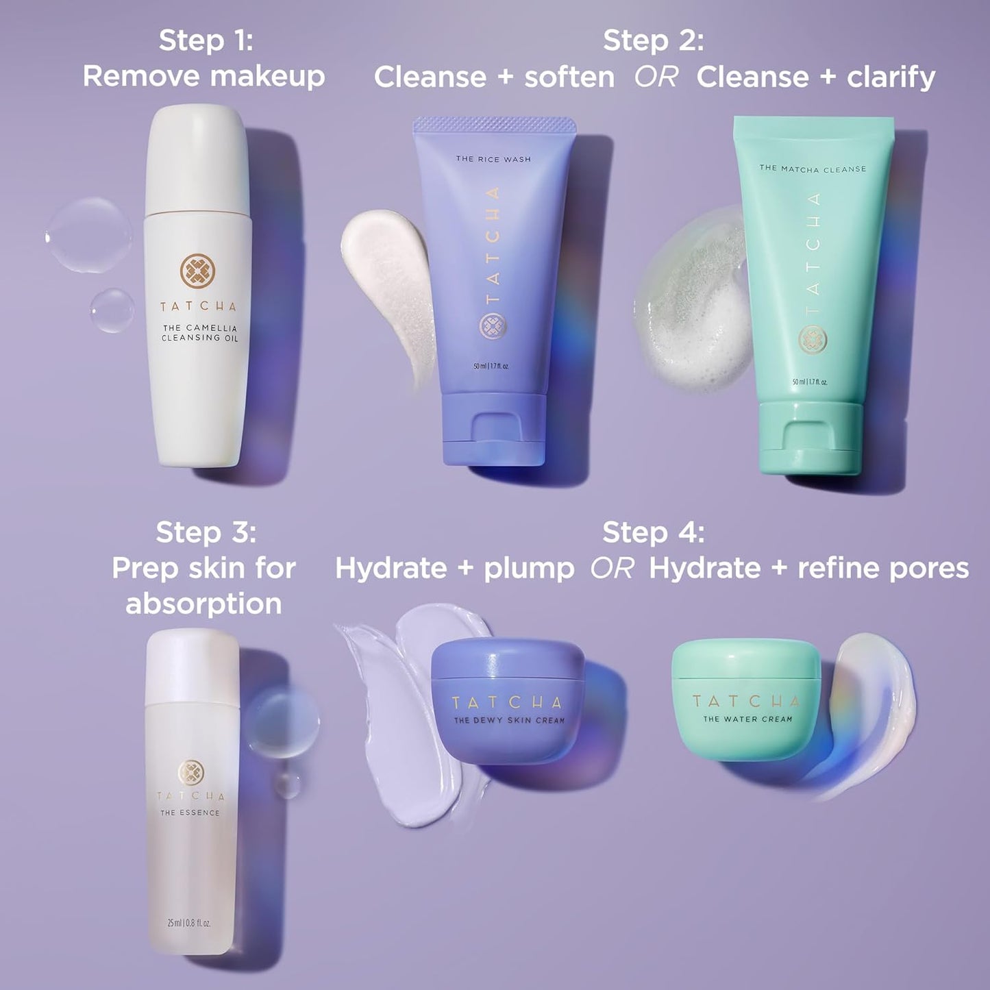 TATCHA Mini Favorites Set - Travel-Sized Bestselling Cleansers, Essence & Moisturizers | $120 Value