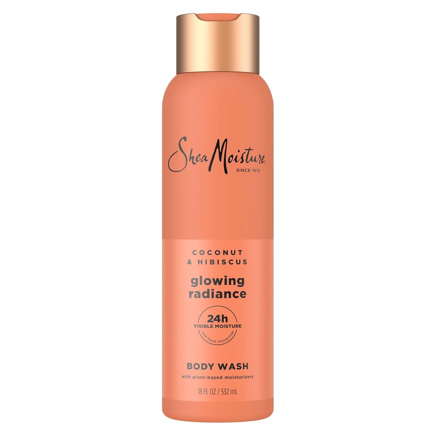SheaMoisture Coconut Hibiscus Body Wash - 24H Visible Moisture for Healthy, Glowing Skin | 18 oz