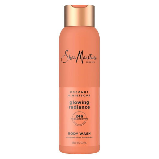 SheaMoisture Coconut Hibiscus Body Wash - 24H Visible Moisture for Healthy, Glowing Skin | 18 oz