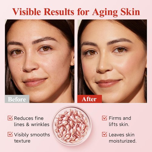 HKH Retinol Serum Capsules - Anti-Aging Face Serum with Vitamin A & E for Smoother, Firmer Skin | 38 Travel-Friendly Capsules