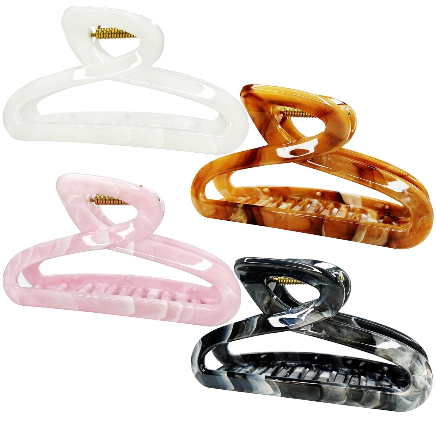 Kitiin Large Tortoise Claw Clips Oval Shape Fashion Cellulose Acetate Hair Clips Women Girls Thick Hair Long Hair Claws Strong Resin French Barrettes Basic Acrylic Side Clip Curly Hair Accessories