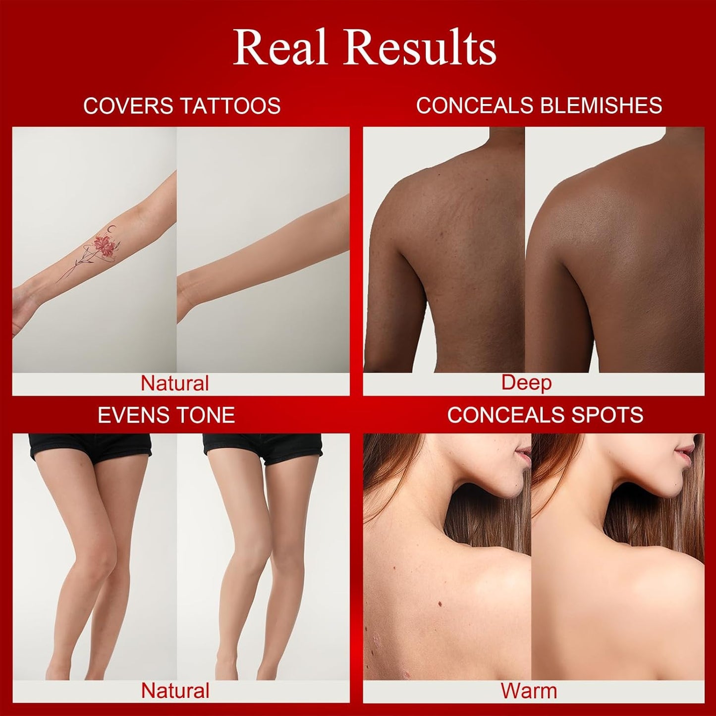 Skiennix Body Foundation - Waterproof Tattoo Cover Up Makeup for Legs & Body | Bronze Shade
