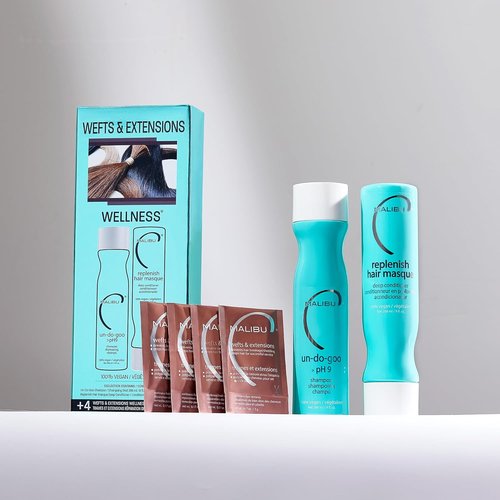 Malibu C Wefts & Extensions Hair Care Collection - Reduce Breakage & Shedding - Natural-Looking Maintenance