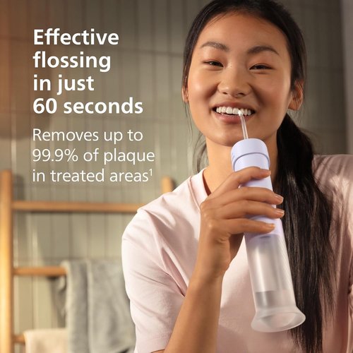 Philips Sonicare Compact Flosser 1000 - Portable Water Flosser with 3 Modes | IPX7 Waterproof, Purple