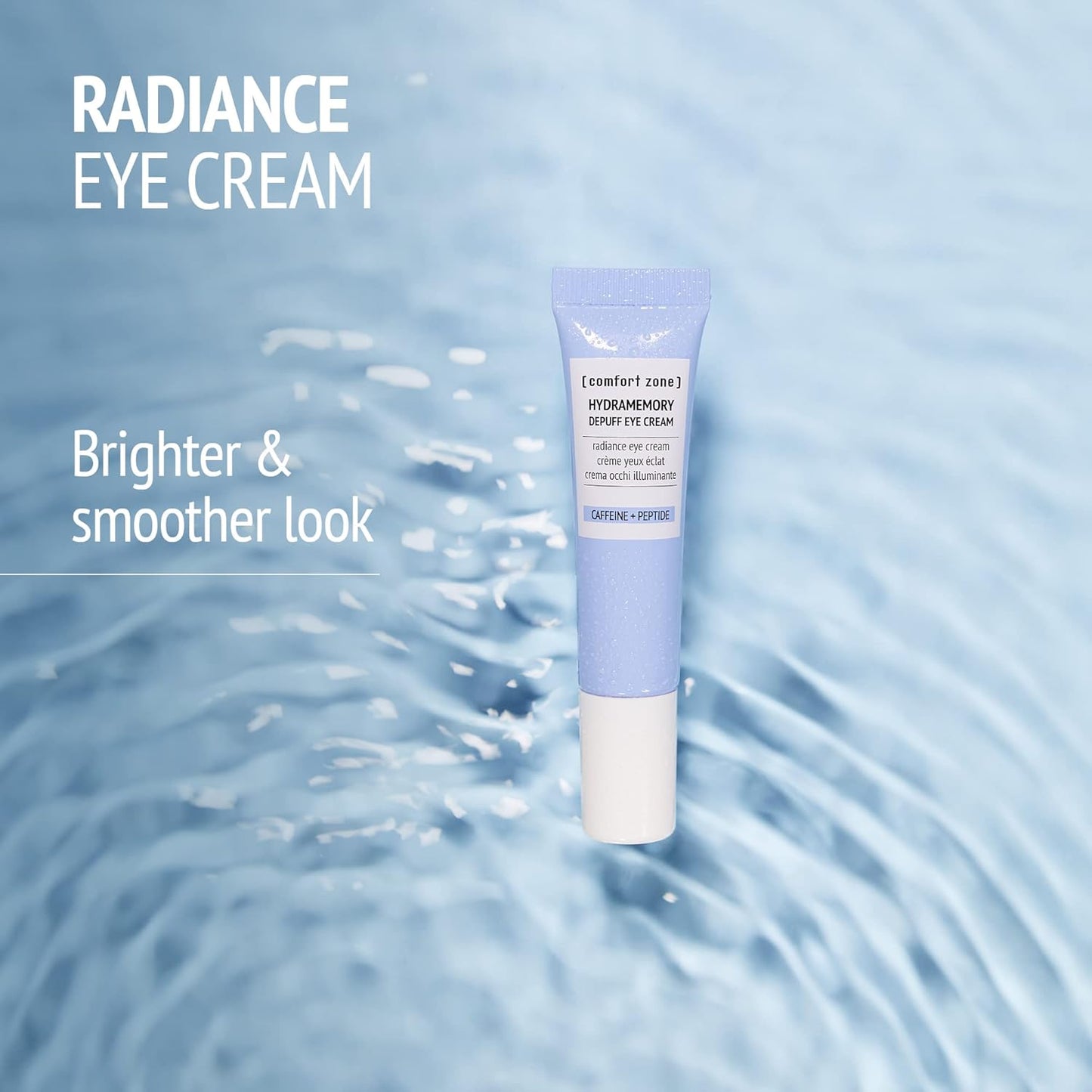 Comfort Zone Hydramemory Eye Cream - Lightweight Depuffing Moisturizer with Caffeine & Peptides, 0.51 Fl Oz