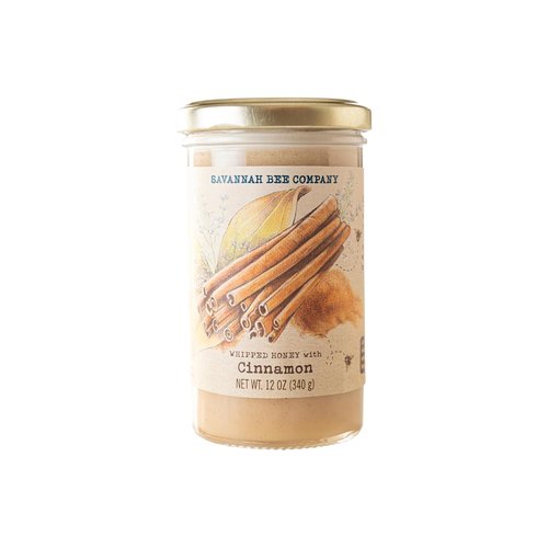 Savannah Bee Company Whipped Honey - All-Natural Cinnamon Spreadable Honey (12 Ounces)
