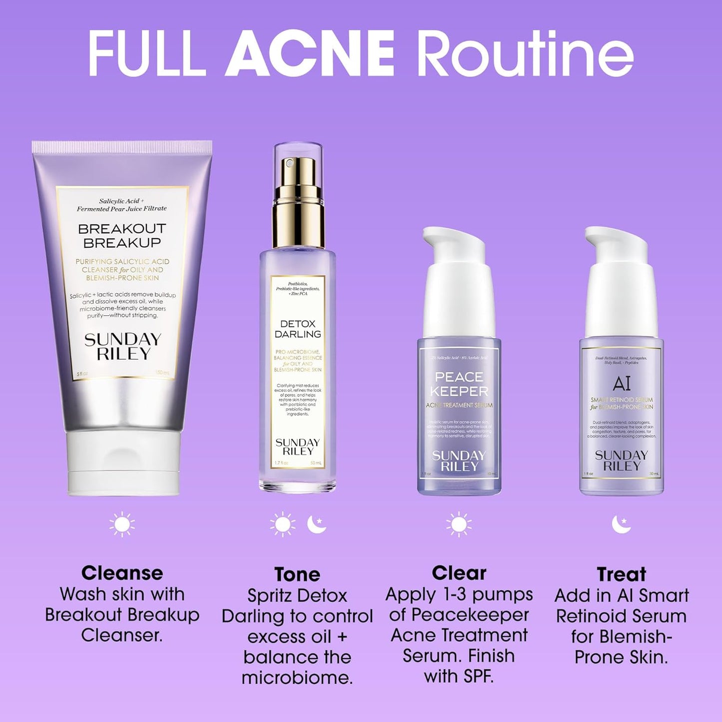 Sunday Riley Acne Treatment Serum - Azelaic & Salicylic Acid for Clear Skin