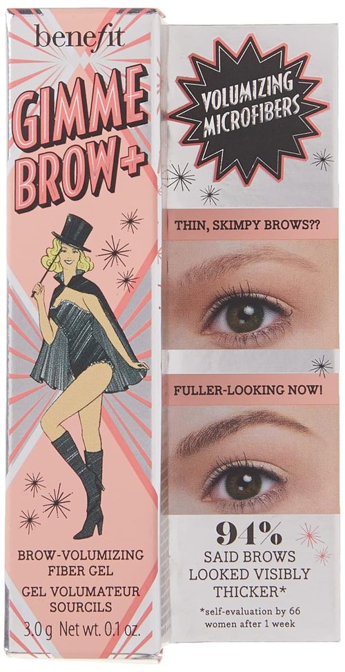 Benefit Gimme Brow Volumizing Fiber Gel - Medium Dark Warm #4, 0.1 Oz for Fuller Brows