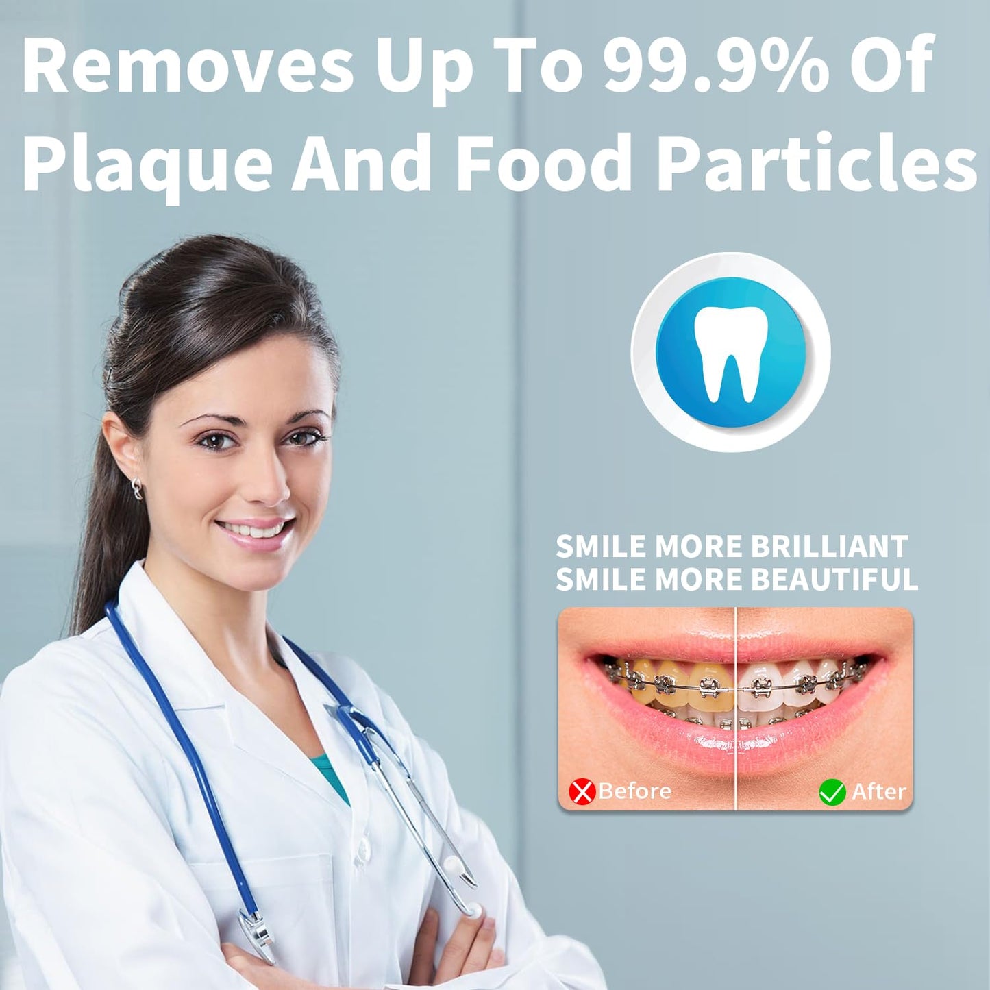 JIMOK Portable Water Flosser Mini Cordless Portable Oral Irrigator Water Teeth Cleaner Pick,Telescopic Water Tank,4 Modes & IPX8 Waterproof, Home & Travel Water Flossers for Teeth (Yellow)