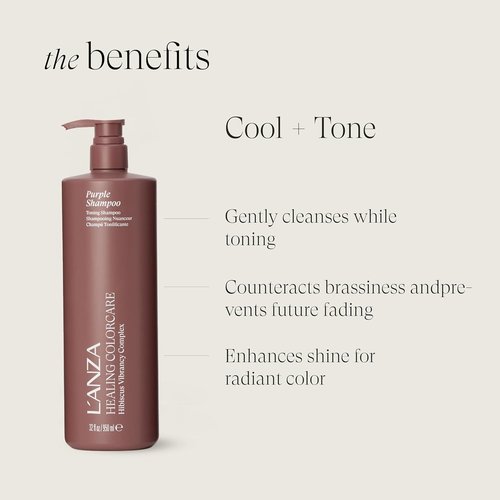 L'ANZA Healing Colorcare Purple Shampoo - Neutralizes Brass & Brightens Blonde | Sulfate-Free, Moisturizing