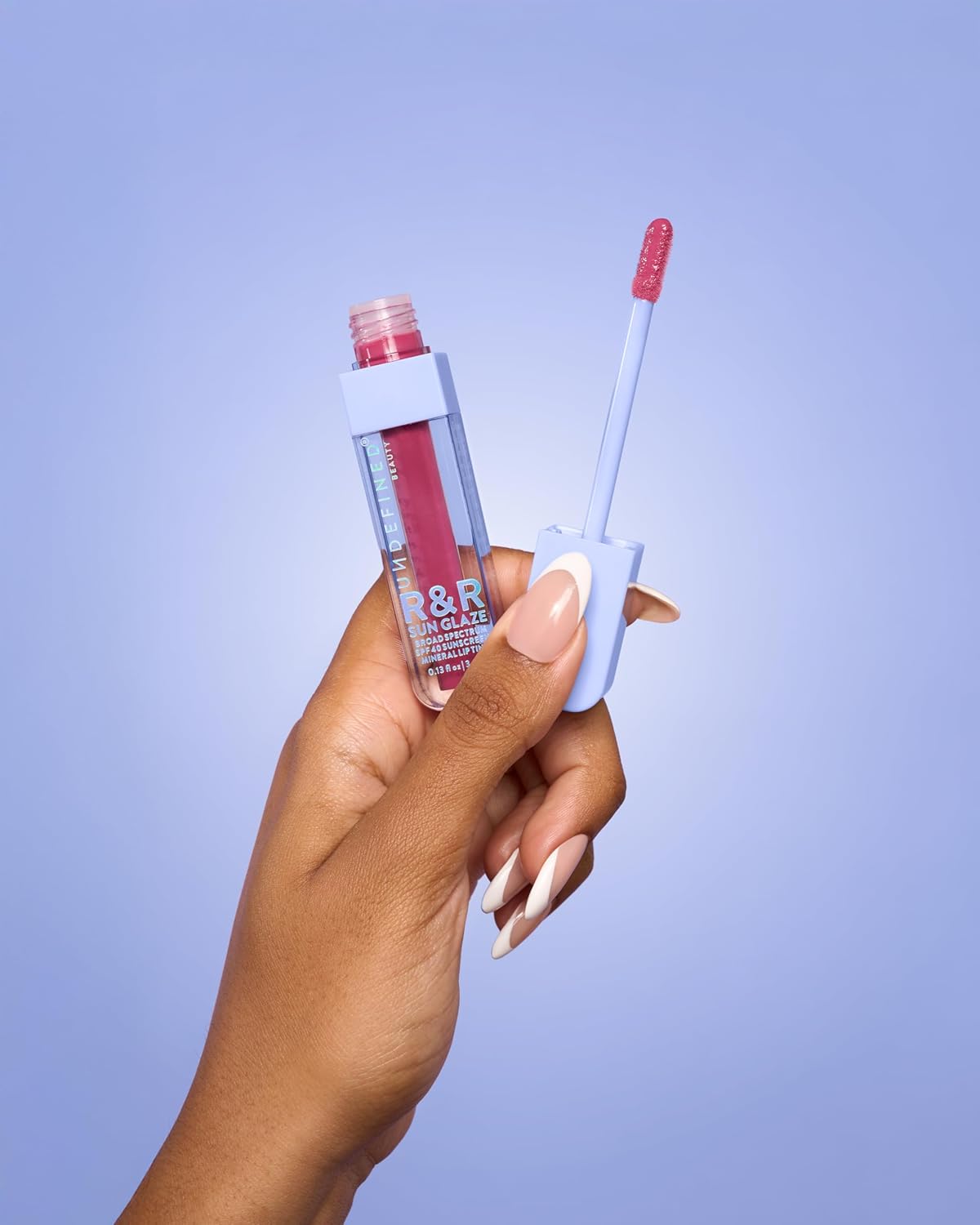 Undefined R&R Sun Glaze SPF 40 Mineral Lip Oil Tint - Hydrating Sunscreen in Pink