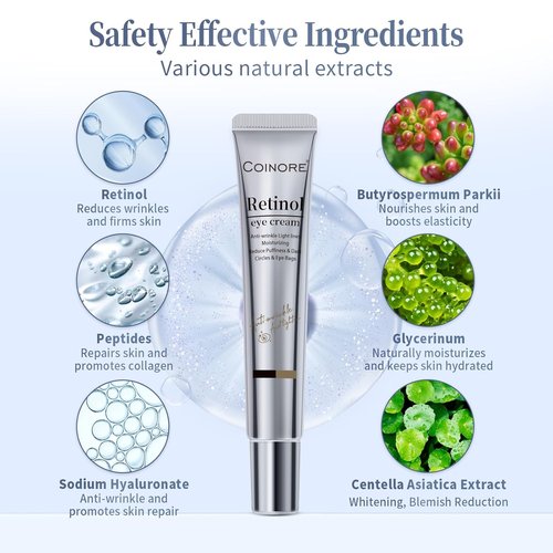 Regine Switzerland Retinol Under Eye Cream - Anti-Aging Treatment for Dark Circles & Puffiness | Gentle Formula for All, 0.7 Fl Oz