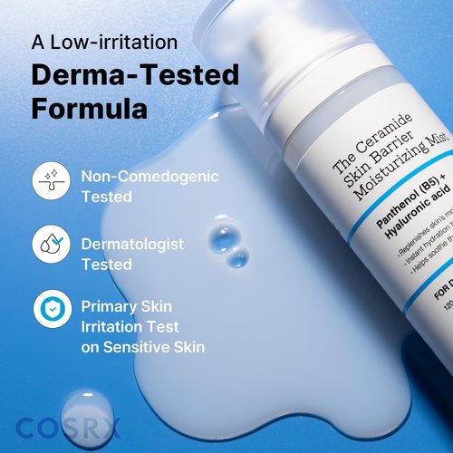 COSRX Barrier Cream Face Mist - Milky Toner with Ceramide & Hyaluronic Acid, Hydrating and Soothing Facial Spray for All Skin Types, 4.06 fl.oz, Korean Skin Care