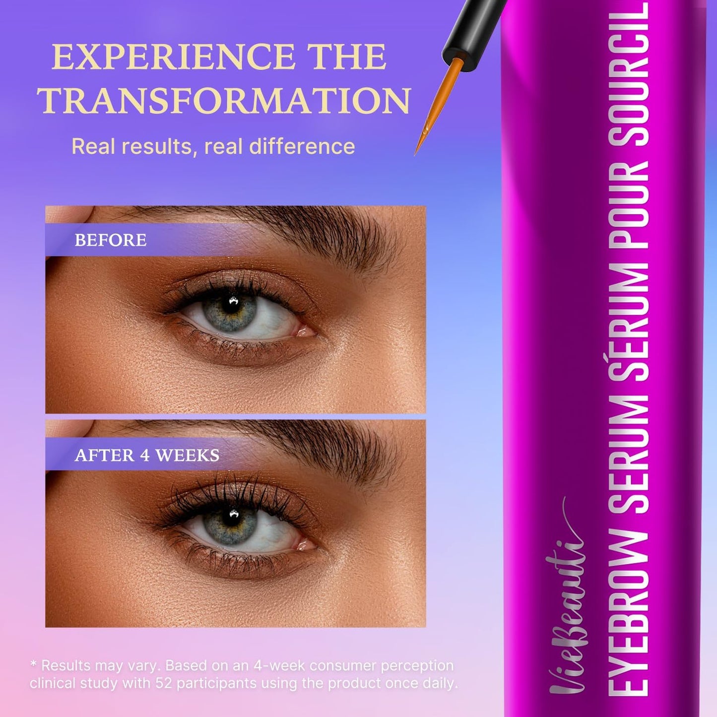 VieBeauti Lash Serum - Advanced Eyelash Growth Formula for Longer, Fuller Lashes | Vegan & Cruelty-Free, 3mL
