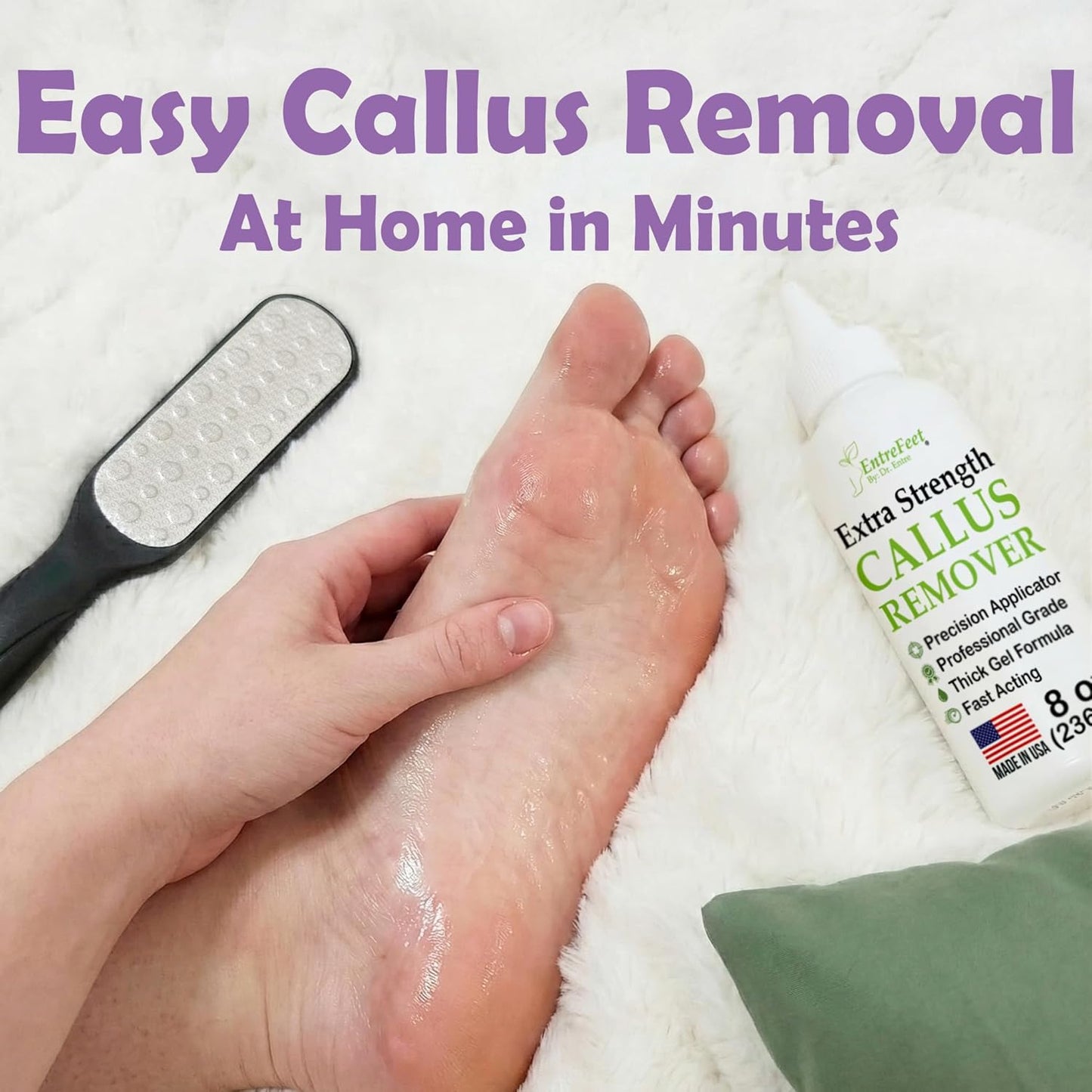 Skiennix Callus Remover Gel - Extra Strength 8 oz Foot Care with Double-Sided File & Spa Kit