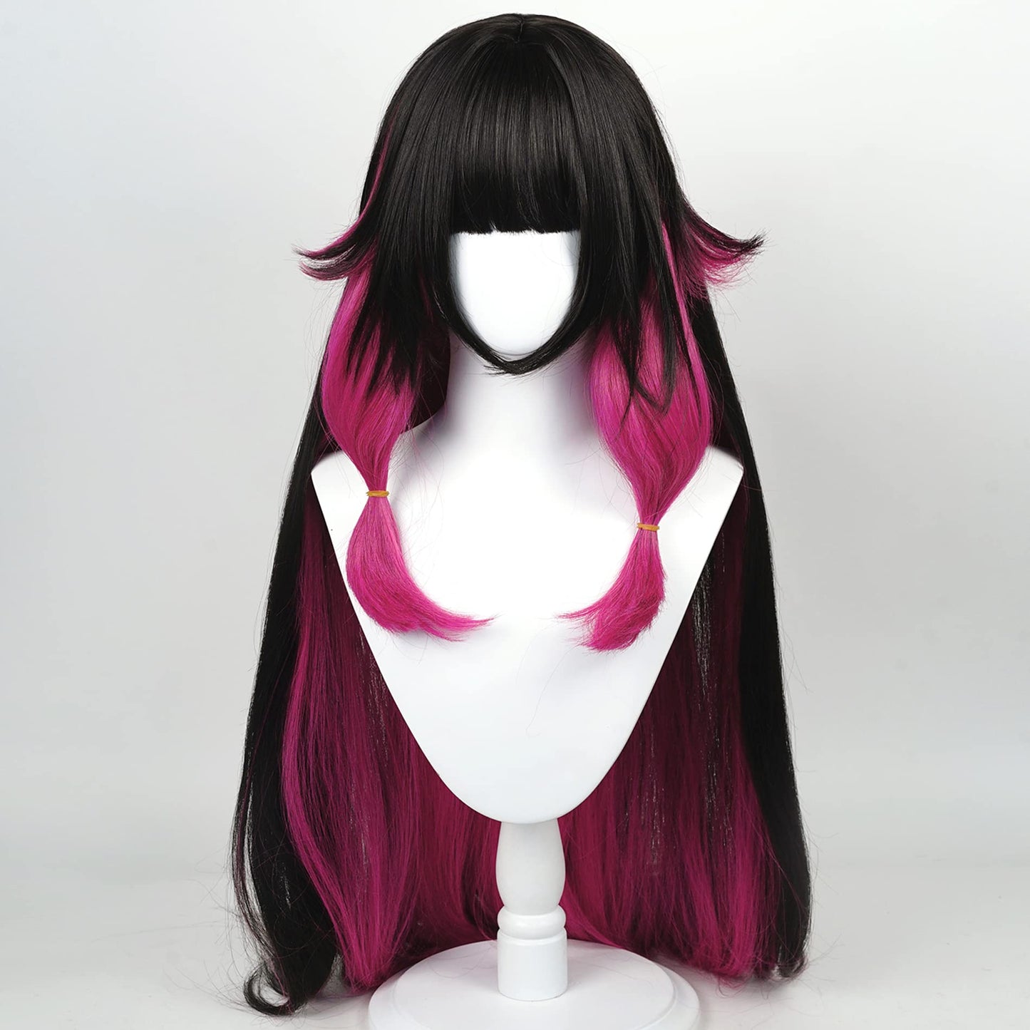 Cosplay Wig for Genshin Impact Colombina Damselette Anime Wigs With Black Mix Light Purple Hair Synthetic Fabric with Free Wig Cap for Comic Con, Cosplay Show, Halloween