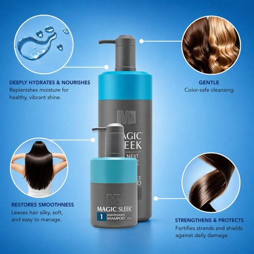 MagicSleek Hydrating Shampoo - Moisturizing & Cleansing Formula for All Hair Types | 17 oz