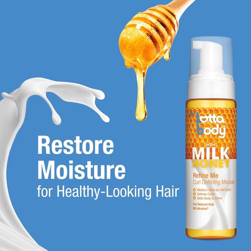 Lottabody Refine Me Curl Defining Mousse - Lightweight Frizz Control with Milk & Honey, 7 oz